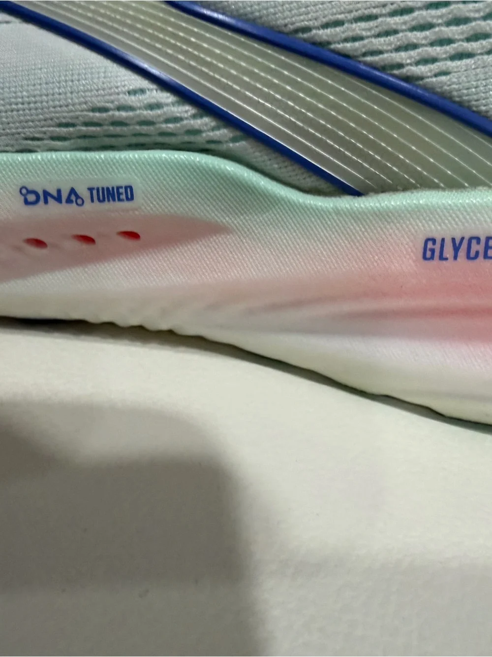 Brooks Women's White Running Shoes with Blue and Mint Accents